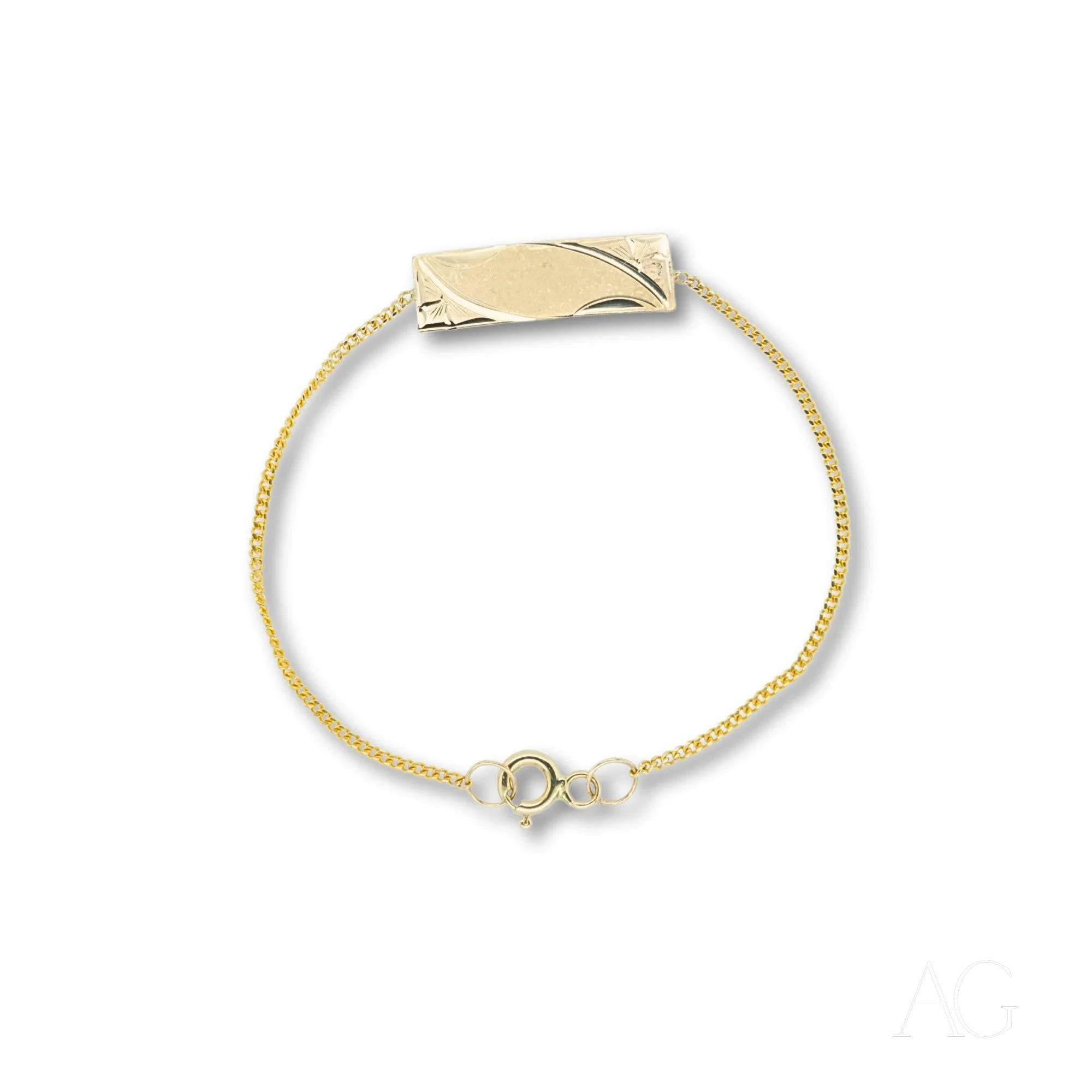 Timeless 18k solid gold id bracelet for kids