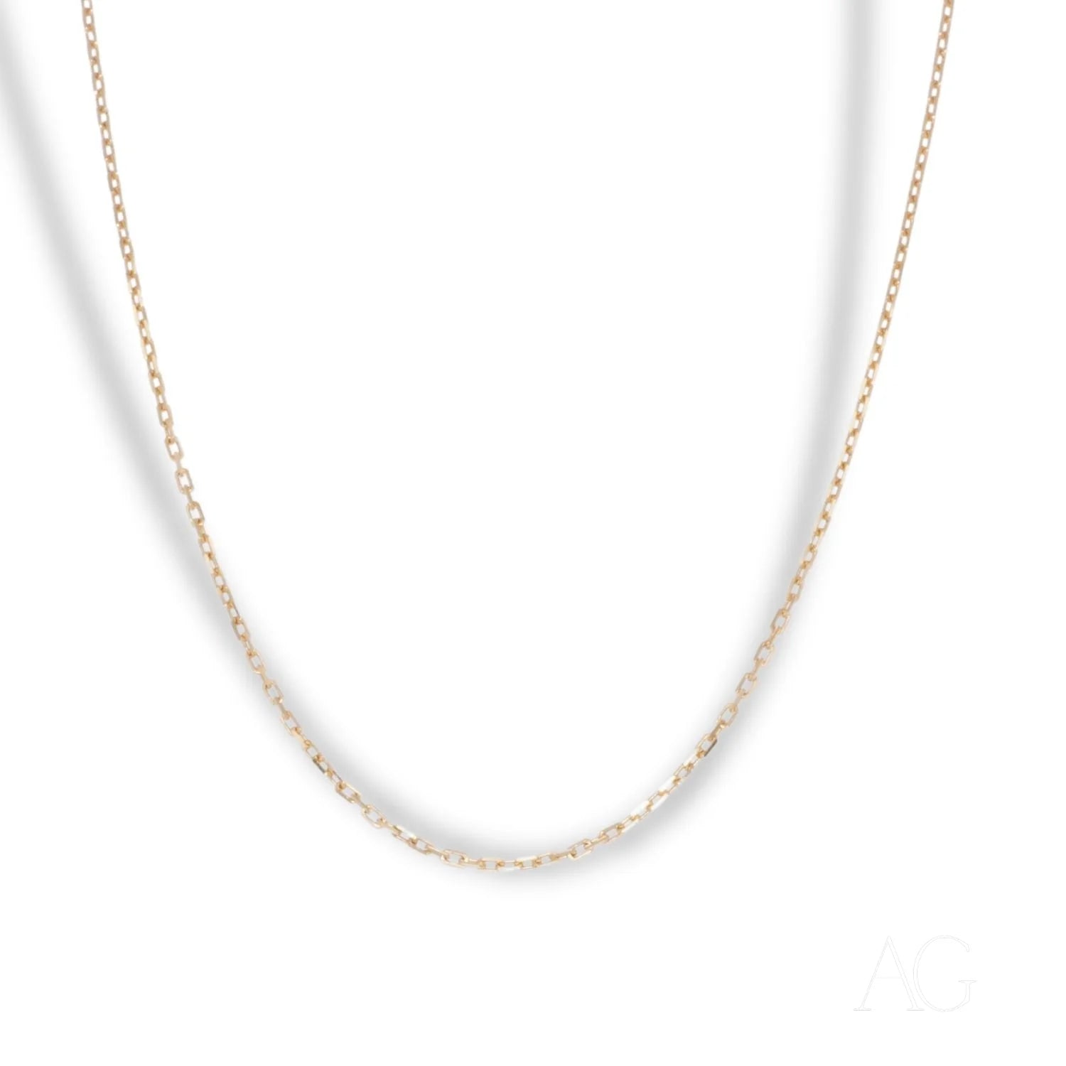 Radiant diamond cut 18k gold chain