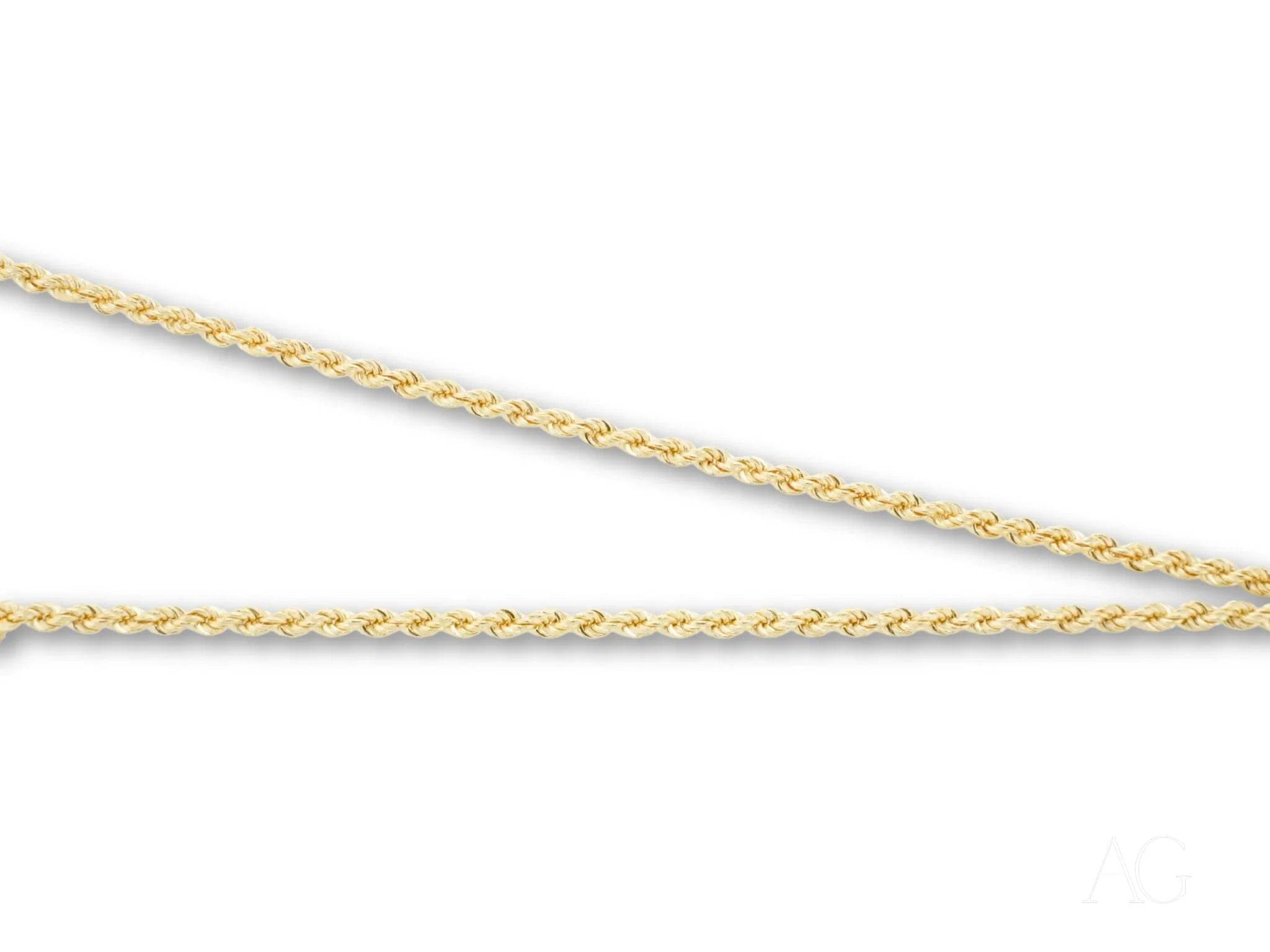 Elegant 14k gold rope chain with secure barrel lock