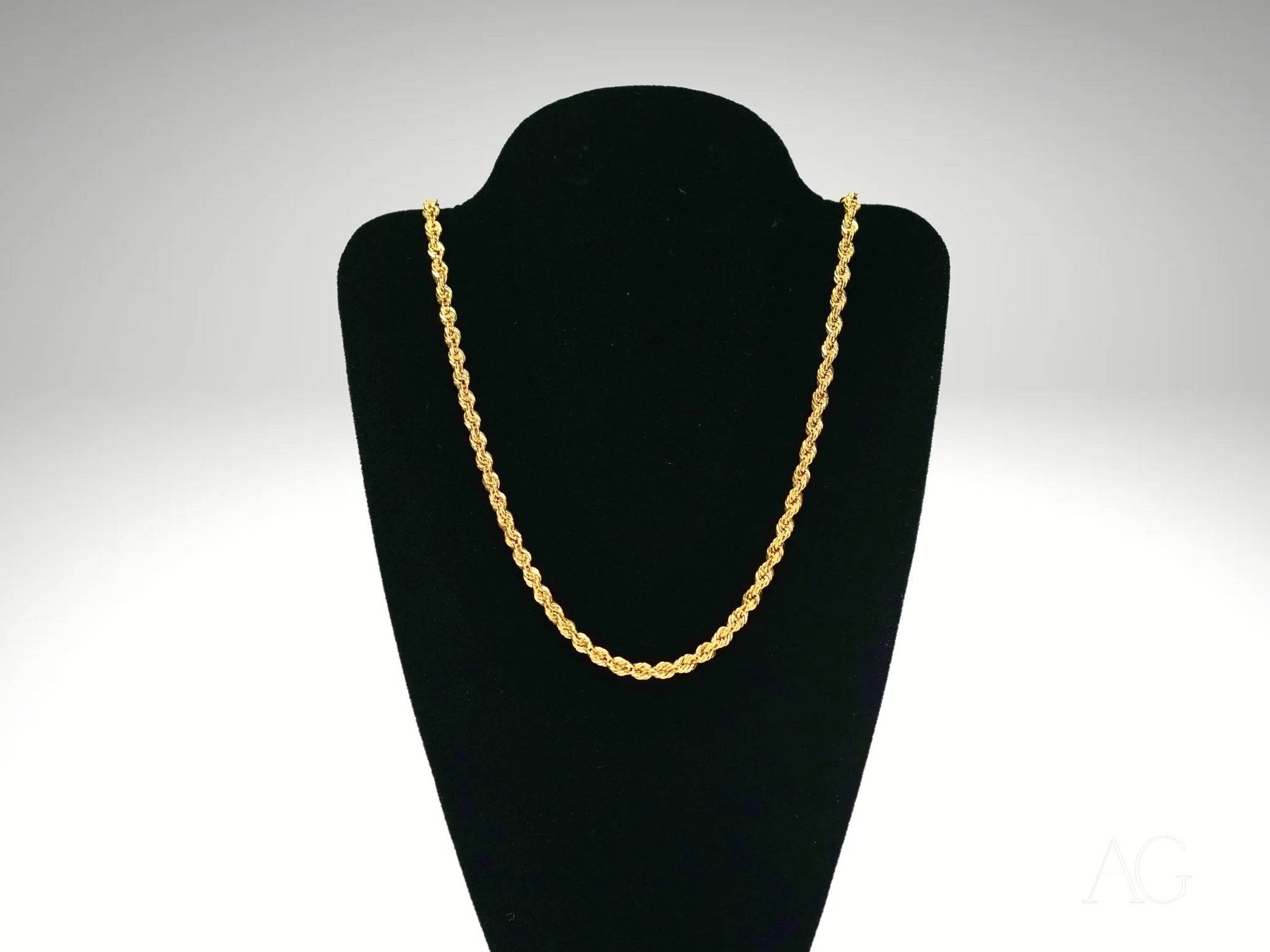 Embrace elegance with our timeless 18k gold rope chain necklace