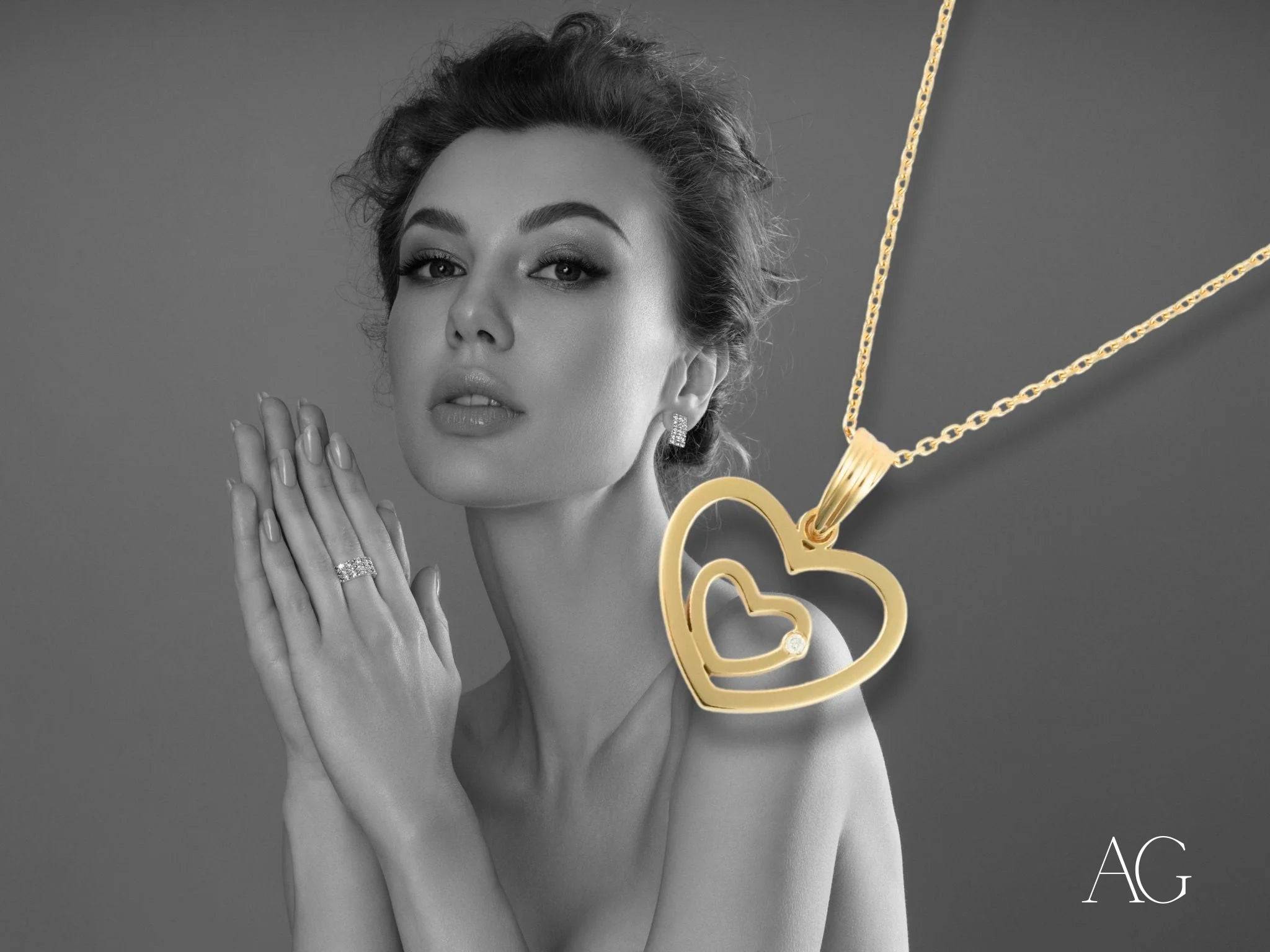 Heart Pendant with Diamond – HHHH Collection