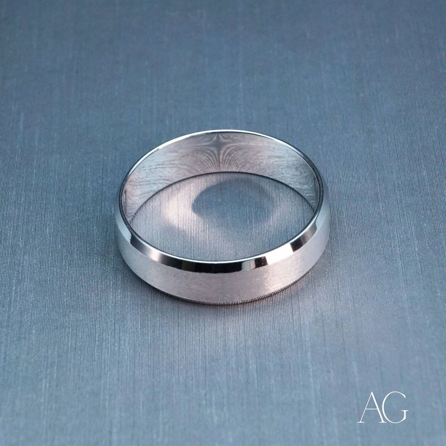 Contemporary Elegance: White Gold Wedding Band