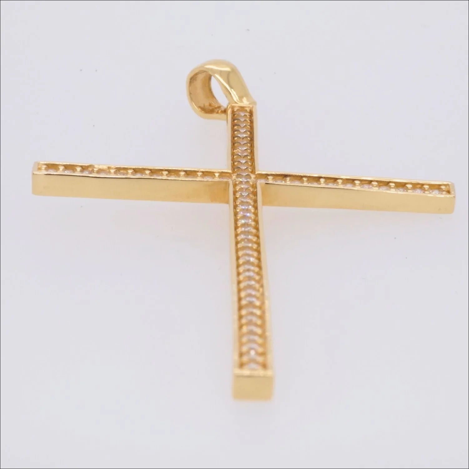 Elegant 18k Gold Cross with CZ Stones | Home page