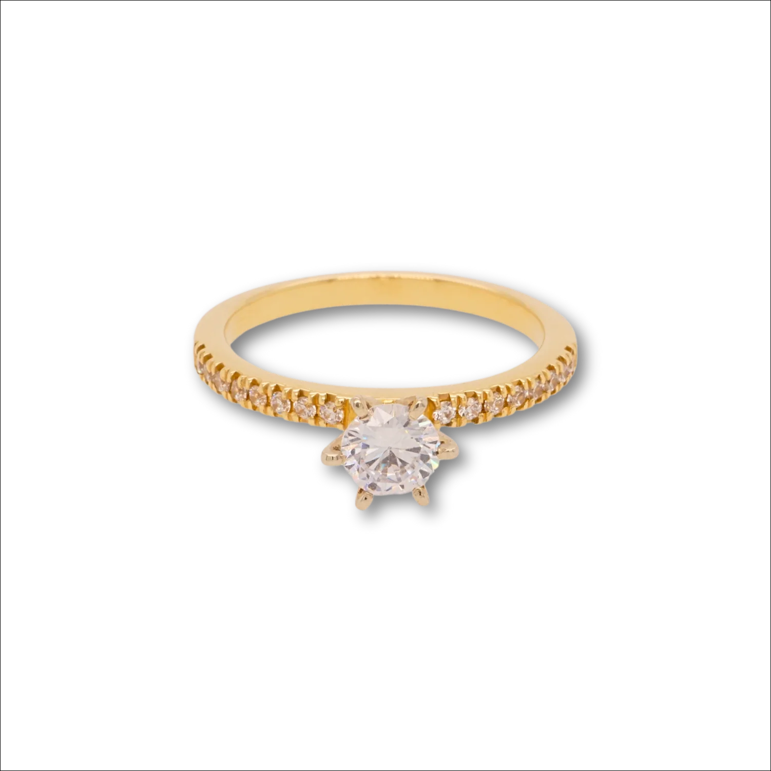 Luxurious 18k gold cz ring | Rings