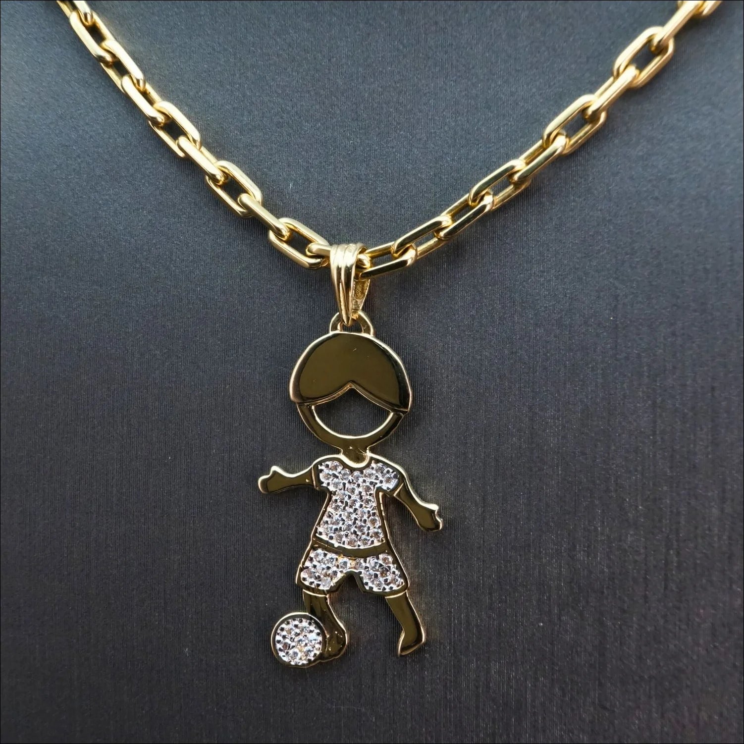 Enchanting 18k Gold Pendant Doll with CZ | Home page