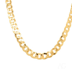 Elegant 18k gold Cuban chain necklace featuring interlocking links and a stylish design