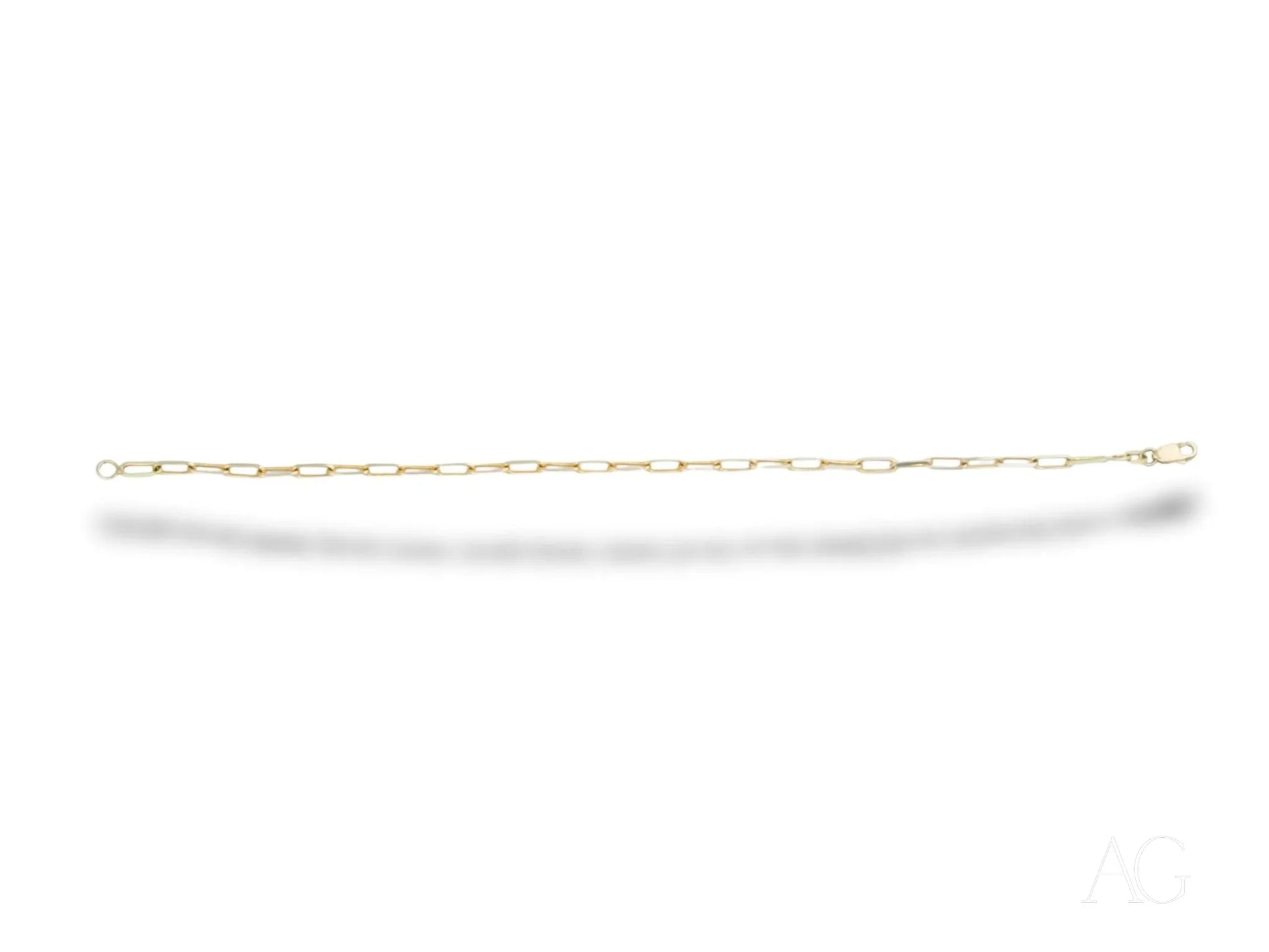 Delicate solid 18k gold chain necklace with elongated links for timeless elegance