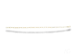 Delicate solid 18k gold chain necklace with elongated links for timeless elegance