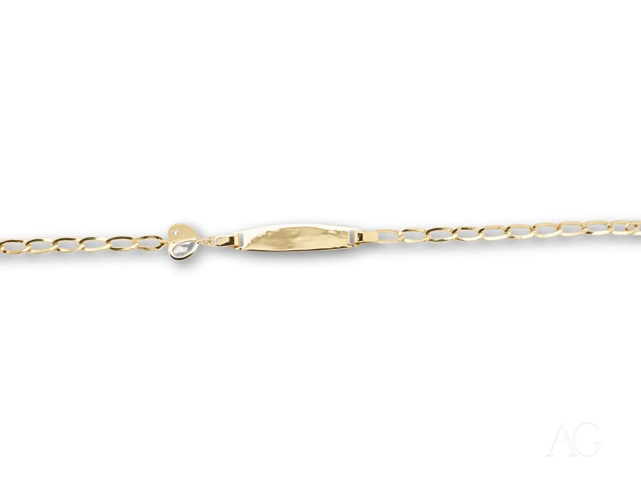 Elegant 18k gold kid’s bracelet with heart motif and spring ring lock detail