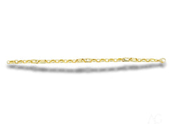 Elegant 18k solid gold men’s bracelet with lobster clasp and interlocking oval links