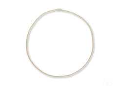 Simple white circular ring for Elegant 14k Gold Rope Chain with Barrel Lock