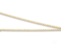 Delicate 14k gold rope chain necklace featuring a secure barrel lock design