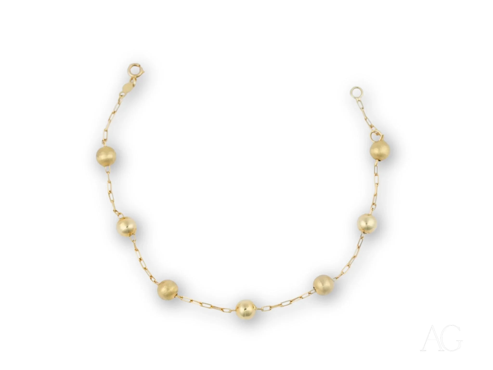 Elegant pearl necklace with golden beads and spring ring clasp for women’s fashion