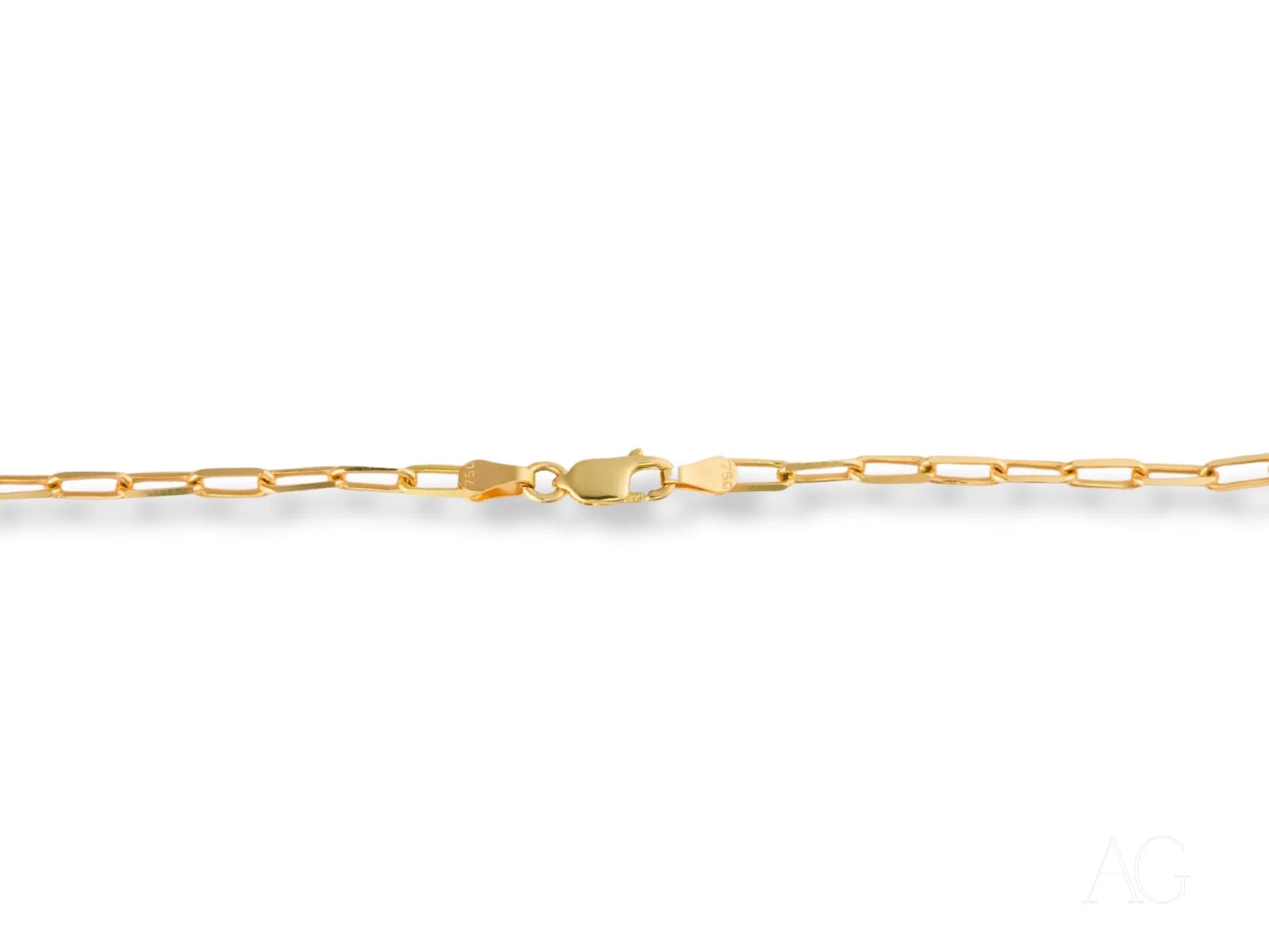 Elite Modernity 18K Yellow Gold Paperclip Link Chain, a stunning piece of art gold jewelry