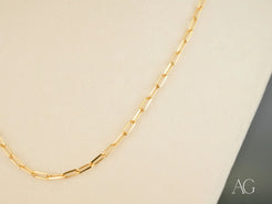 Elite Modernity 18K Yellow Gold Paperclip Link Chain showcasing art gold jewelry style