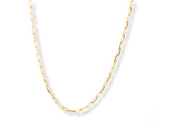 Art Gold Jewelry Elite Modernity 18K Yellow Gold Paperclip Link Chain Necklace