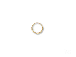 Elegant 18k yellow gold ring with diamond accents, perfect for embracing love