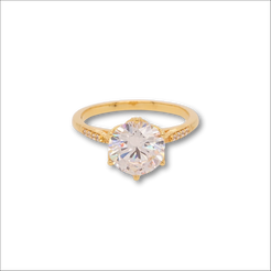 Elegant 18k cz gold ring | Rings