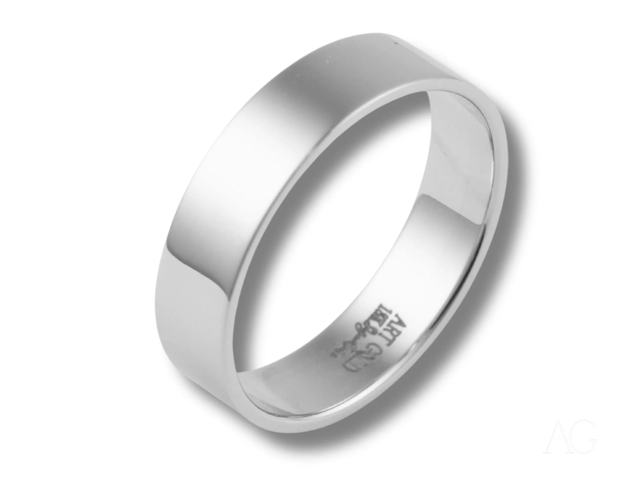 Simple silver wedding band from the Essence Collection of minimalistic rings