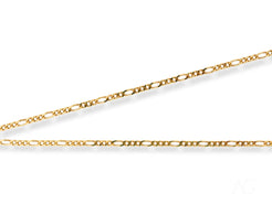 Eternal Prestige 18K Gold Figaro Chain showcasing luxurious and stylish design