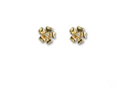 Pair of Floral Elegance earrings featuring 18k gold and 0.06ct diamond flower studs