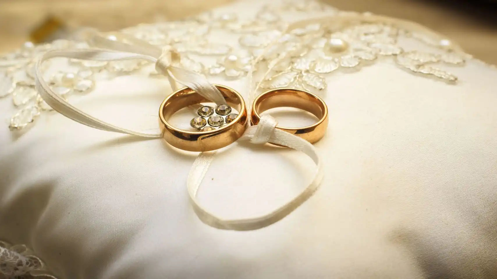 Gold wedding rings.