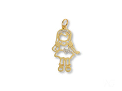 Gold-colored charm pendant shaped like a girl figure from Golden Treasures collection