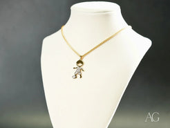 Gold-toned 18k gold necklace with boy-shaped pendant charm from Golden Moments collection