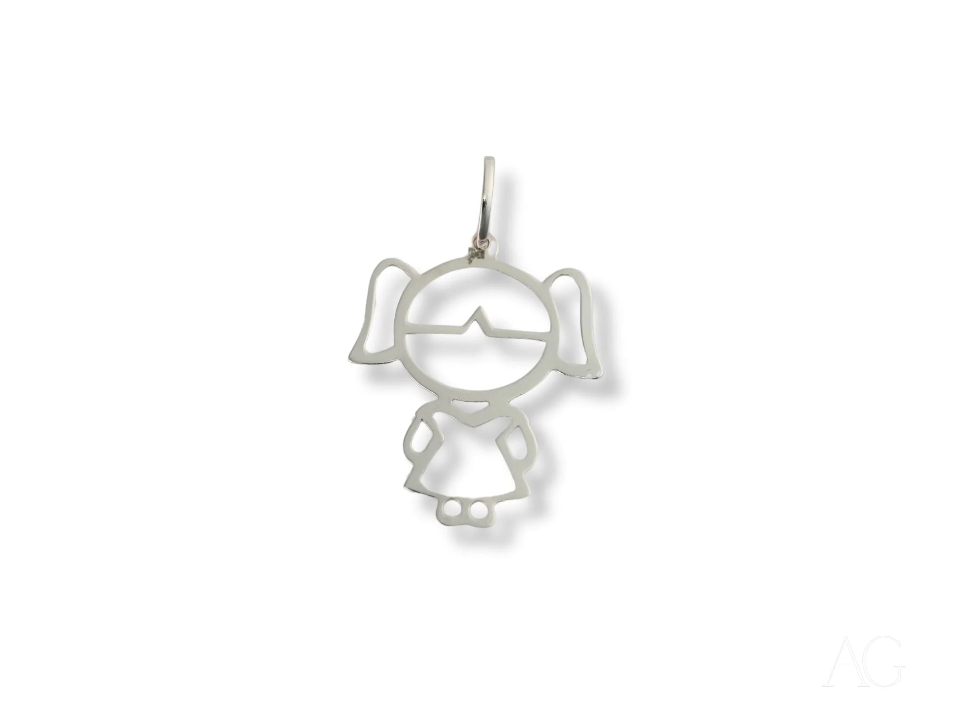 Sterling silver girl figure charm from the Golden Doll 18k Yellow or White Gold collection