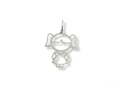 Sterling silver girl figure charm from the Golden Doll 18k Yellow or White Gold collection