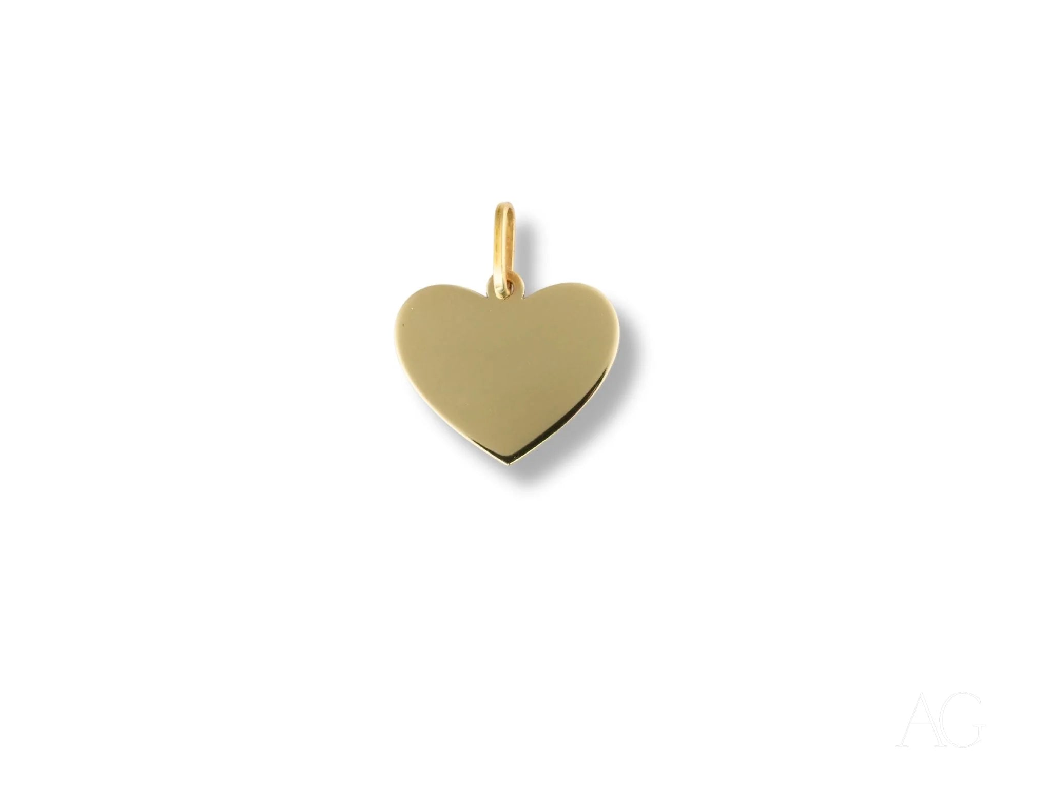 Gold heart-shaped pendant in 18k gold, part of the Golden Love Pendant collection