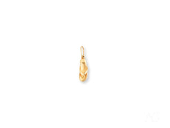 Gold ballet slipper charm featured in a stunning 18k Gold Golden Flip Flop Pendant