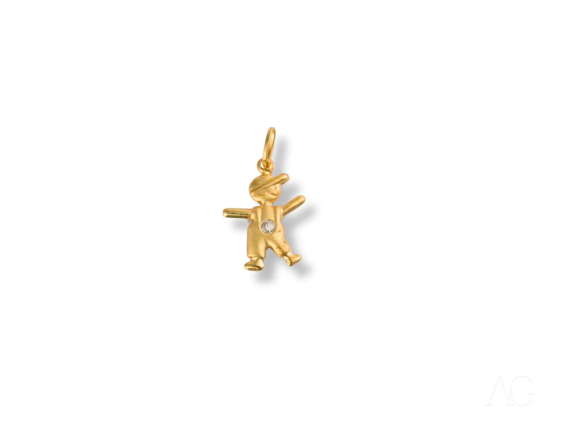 Gold-colored figure skater pendant from Golden Cherub in 18k gold mini charm design