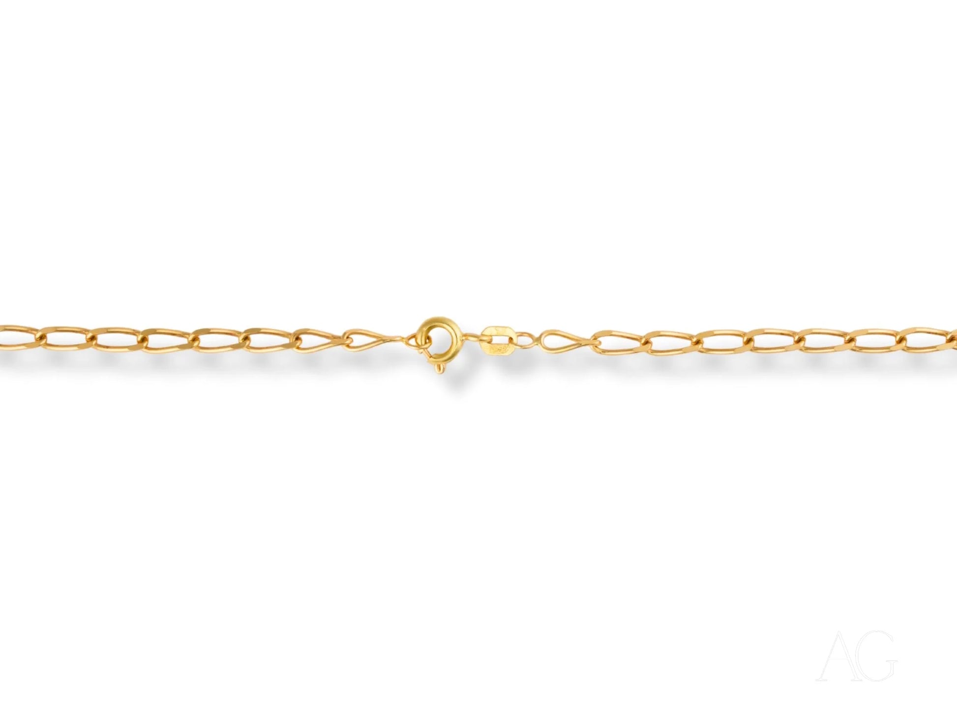 Gold chain necklace clasp on Golden Classic 18K Yellow Gold Basic Link Chain for art gold jewelry