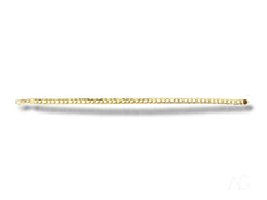 Gold chain bracelet with double flated link design in 18k solid gold for elegance