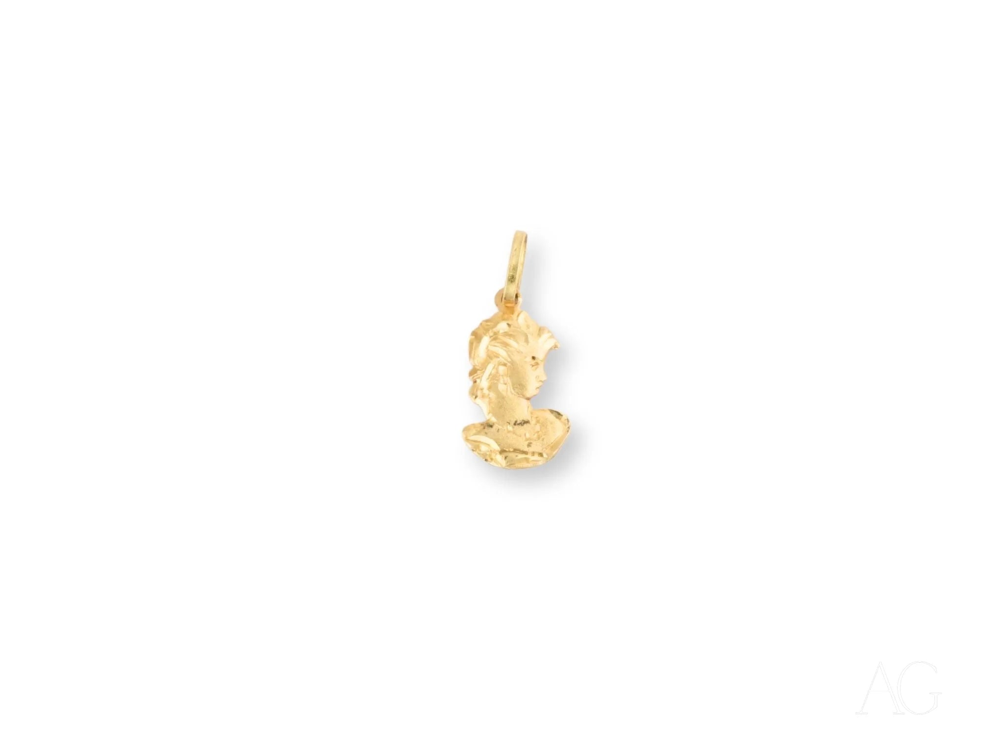 Gold-colored Buddha charm in 18k gold, part of the Golden Lady Pendant collection