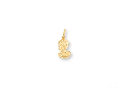 Gold-colored Buddha charm in 18k gold, part of the Golden Lady Pendant collection