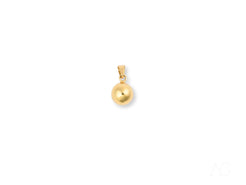 Gold spherical pendant in 18k gold with a small bail attachment for elegant wear