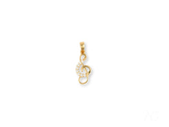 Gold-toned Treble Clef Pendant with Clear Crystals from Harmonic Elegance Collection