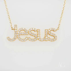 Gold necklace with Jesus in diamonds showcasing exquisite Art Gold craftsmanship