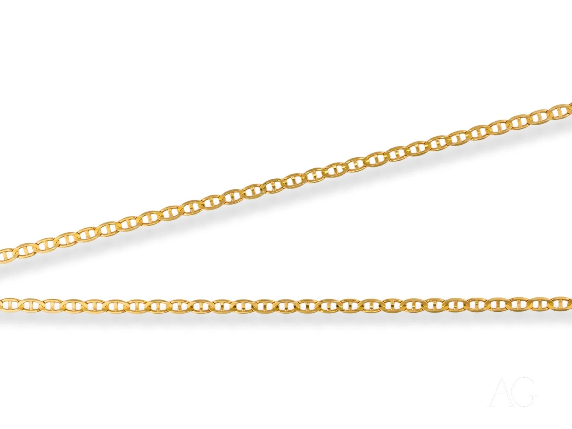 Gold Mariner link chain from Majestic Strength Anchor in 18K Yellow Gold for art gold jewelry