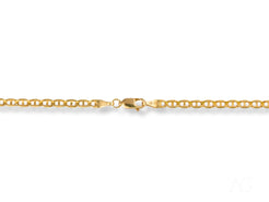 Gold mariner link chain from Majestic Strength 18K Yellow Gold Anchor Chain jewelry