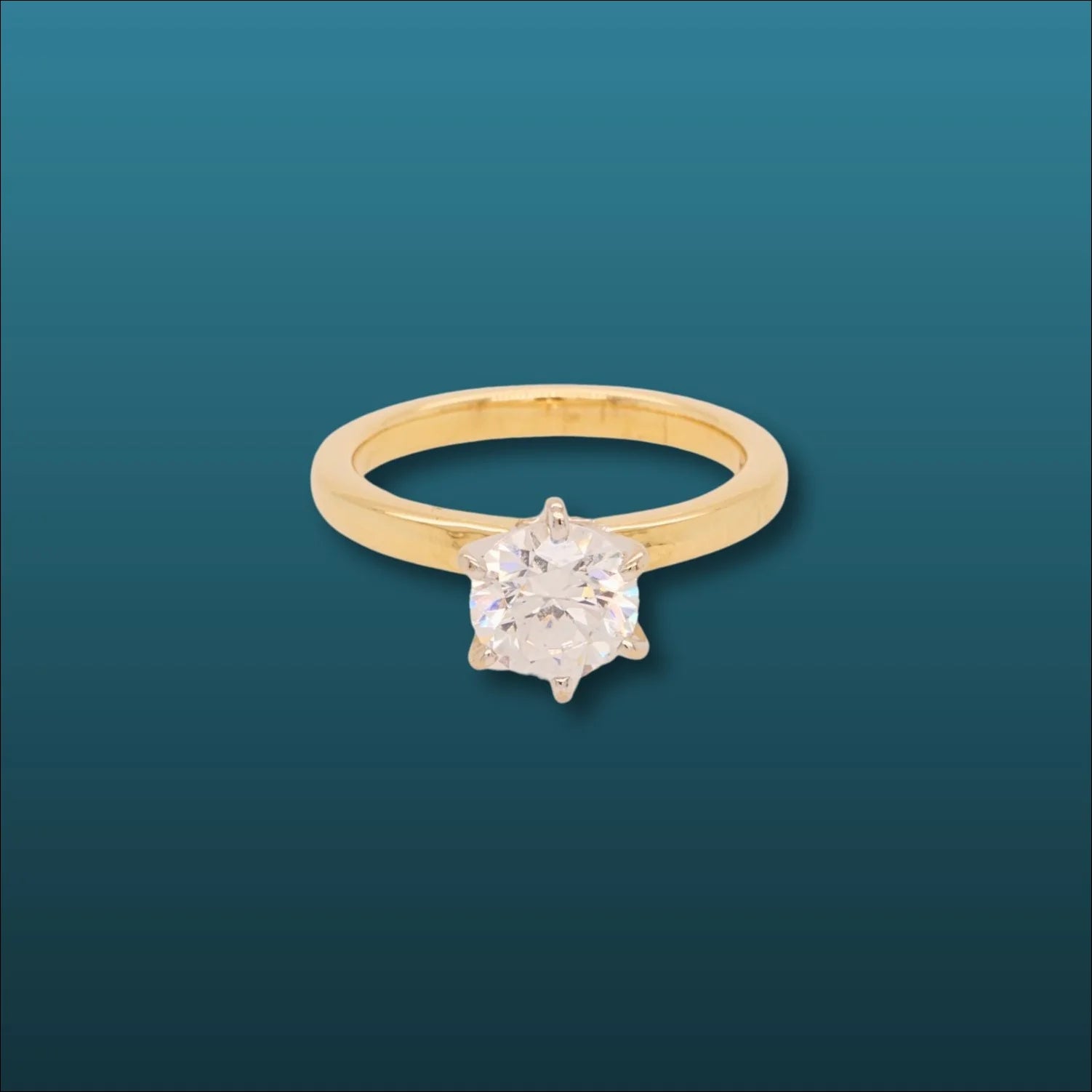18k cz solitaire ring | Rings
