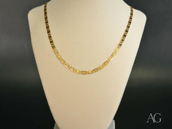 Gold mariner link chain from Regal Brilliance 18K Yellow Gold Piastrine Flat Necklace