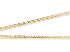 Gold mariner link chain of Regal Brilliance 18K Yellow Gold Piastrine Flat Necklace