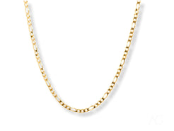 Regal Prestige 18K Yellow Gold Figaro Chain showcasing luxury art gold jewelry elegance