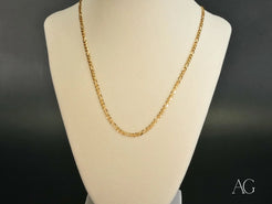 Gold Figaro chain necklace in 18K Yellow Gold from Regal Prestige art gold jewelry collection