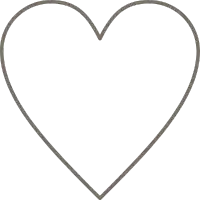 Simple heart shape outlined in gray.