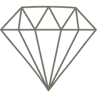 Simple line drawing of a diamond with geometric facets.