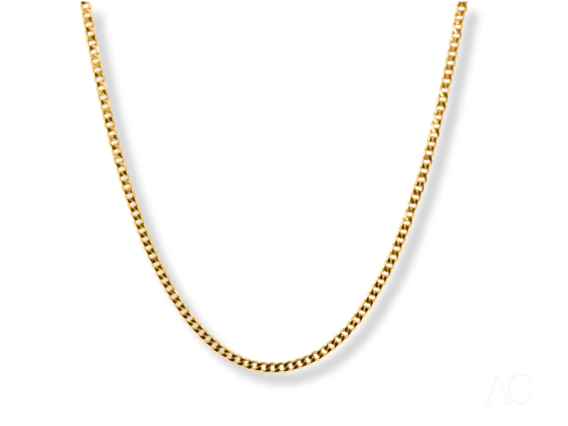 Gold box chain from Supreme Elegance 18K Gold Cuban Jewelry collection